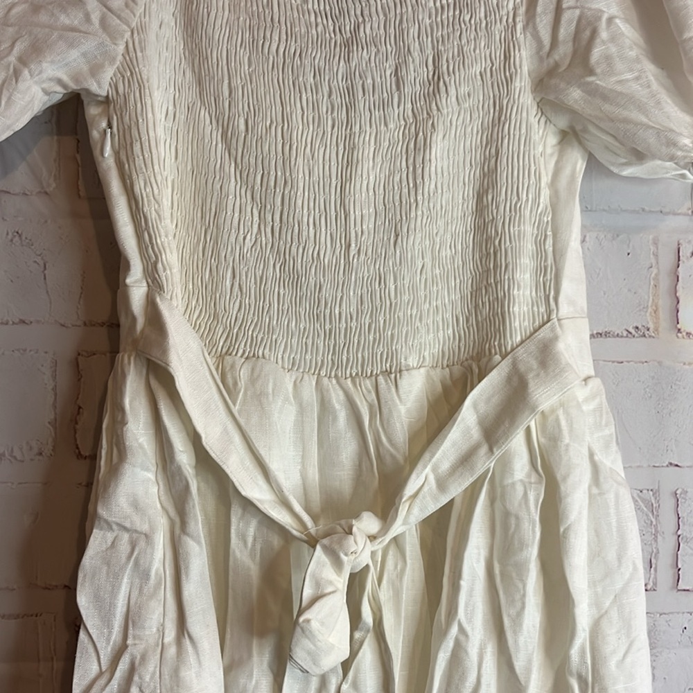 LULUS Effortlessly Endearing White Puff Sleeve Smocked Mini Dress S in Ivory - Picture 13 of 16